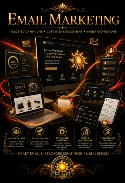 Email marketing campaign services with newsletters analytics and branded templates by Net Del Sol
