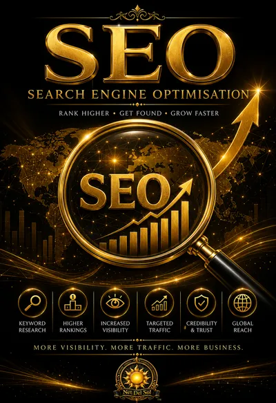 Search engine optimisation SEO services with visibility growth and analytics by Net Del Sol