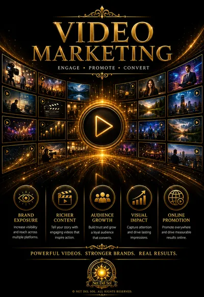 Video marketing services with YouTube promotion and visual content strategy by Net Del Sol