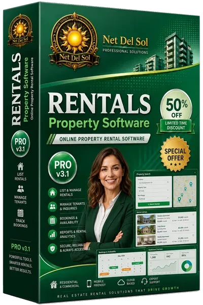 Net Del Sol property listing software rentals artwork for real estate businesses